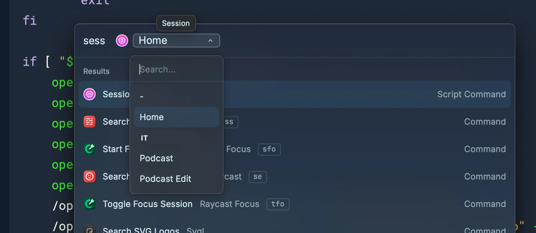 SessionsDropdown
